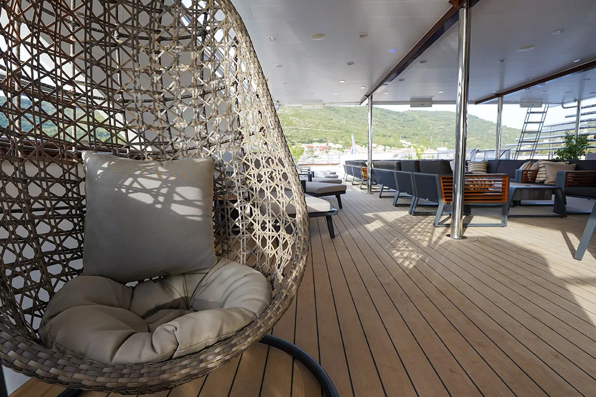 Deck of Freedom, a Gulet Motoryacht motor yacht at Split, Croatia