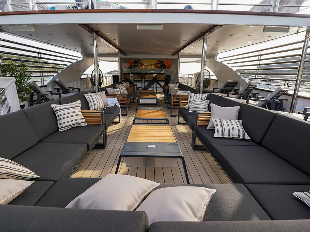 Deck of Freedom, a Gulet Motoryacht motor yacht at Split, Croatia