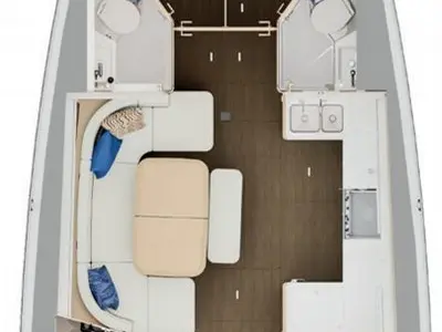 Floor plan of Deux-Mi, a Jeanneau Sun Odyssey 455 sailboat at Municipal Unit of Rhodes, Greece