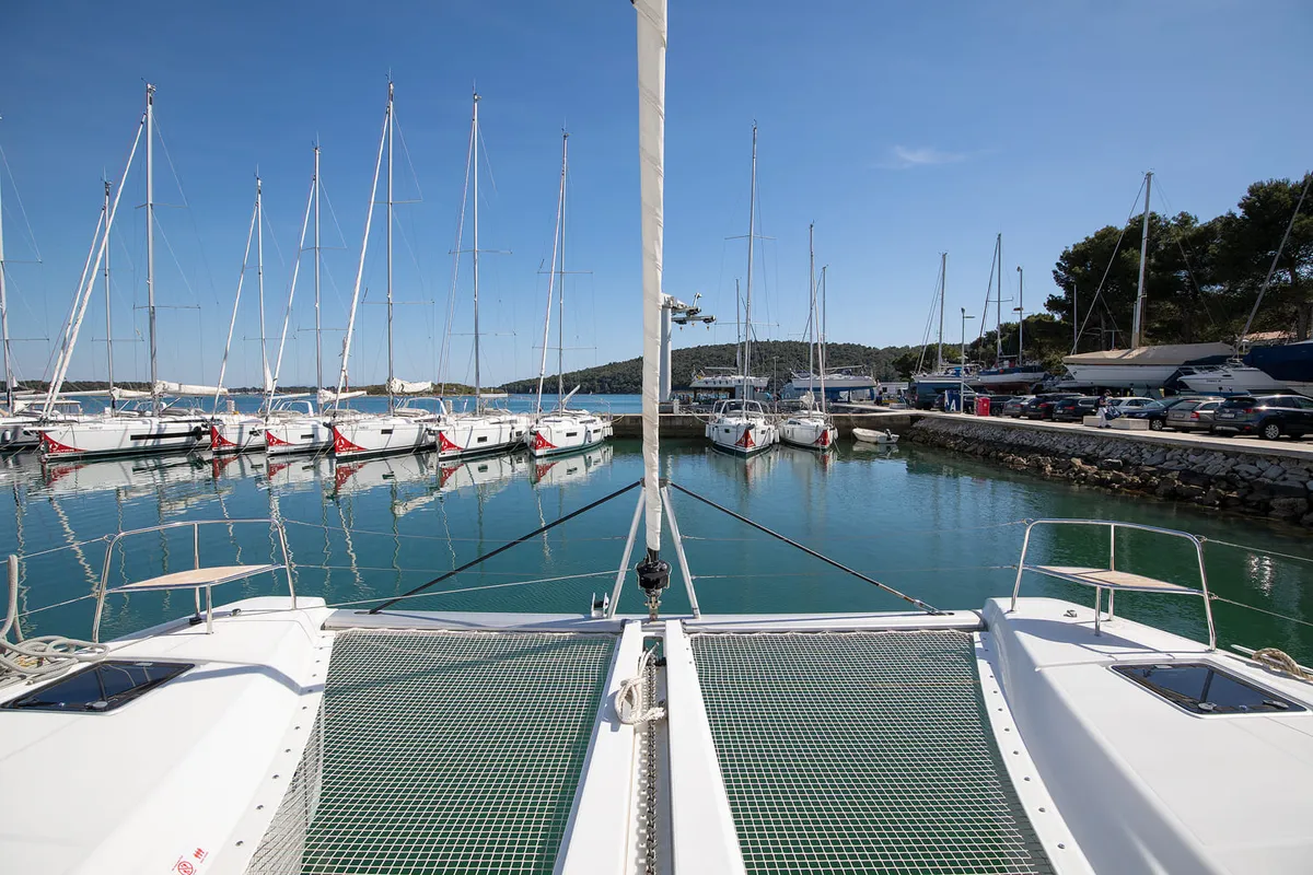 Deck of Long Island, a Lagoon 46 catamaran at Općina Medulin, Croatia