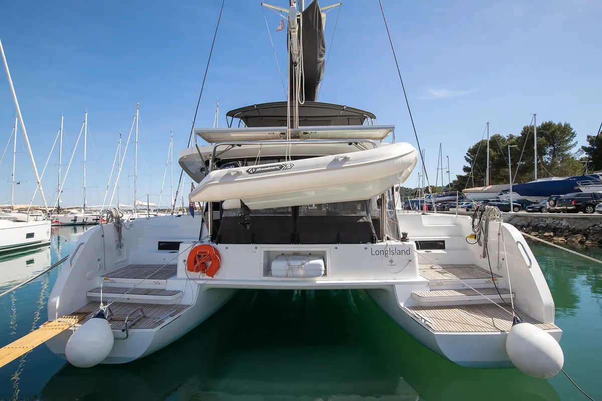 Deck of Long Island, a Lagoon 46 catamaran at Općina Medulin, Croatia