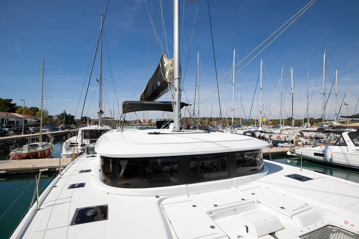 Deck of Long Island, a Lagoon 46 catamaran at Općina Medulin, Croatia
