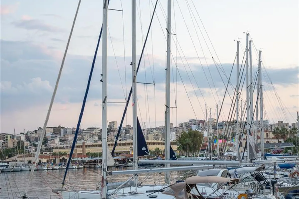 Exterior view of ALEXE, a Elan Impression 45 sailboat at Municipal Unit of Lefkada, Greece