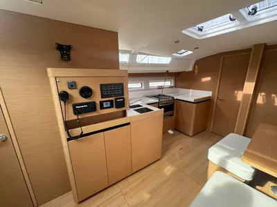 Salon of North Wind 49, a Jeanneau Sun Odyssey 490 sailboat at Sipias, Greece