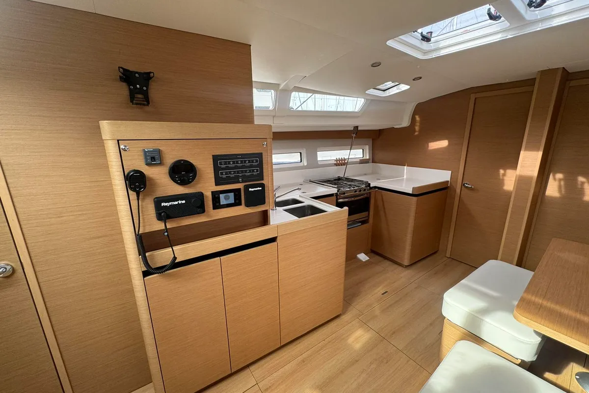 Salon of North Wind 49, a Jeanneau Sun Odyssey 490 sailboat at Sipias, Greece