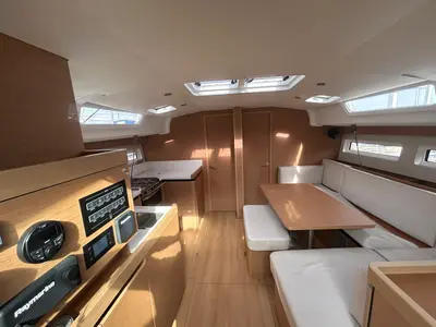 Salon of North Wind 49, a Jeanneau Sun Odyssey 490 sailboat at Sipias, Greece