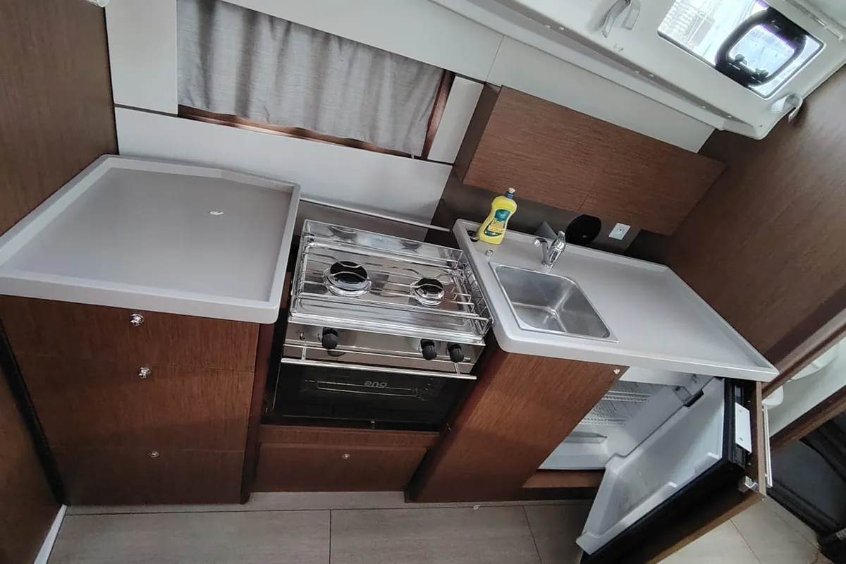 Galley of Diana, a Beneteau Oceanis 38.1 sailboat at Punat, Croatia