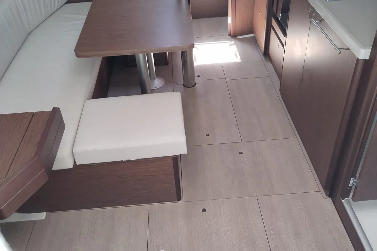 Salon of Diana, a Beneteau Oceanis 38.1 sailboat at Punat, Croatia
