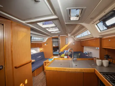 Galley of Marlo, a Bavaria Cruiser 37 sailboat at Athens, Greece