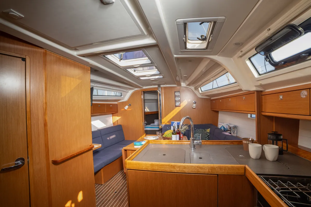 Galley of Marlo, a Bavaria Cruiser 37 sailboat at Athens, Greece