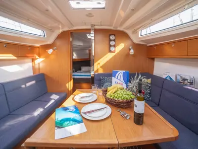 Salon of Marlo, a Bavaria Cruiser 37 sailboat at Athens, Greece