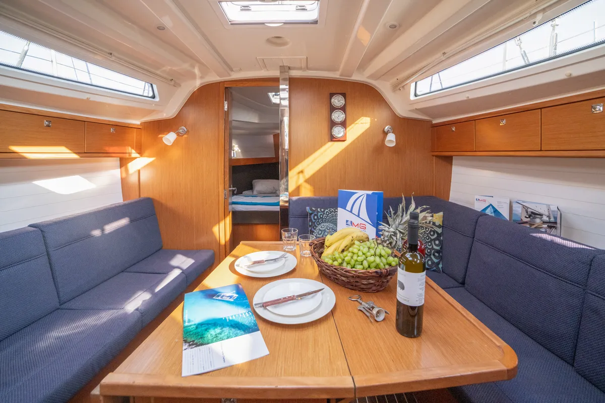 Salon of Marlo, a Bavaria Cruiser 37 sailboat at Athens, Greece