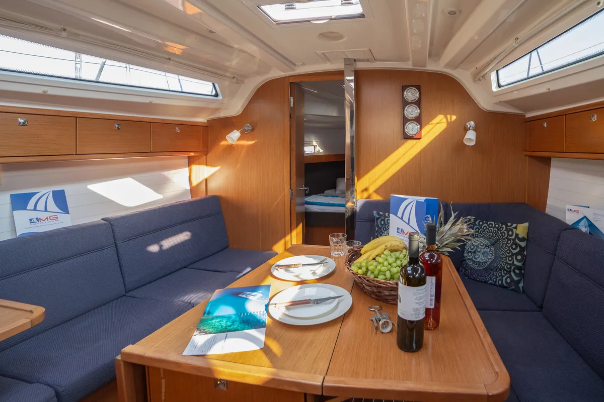 Salon of Marlo, a Bavaria Cruiser 37 sailboat at Athens, Greece