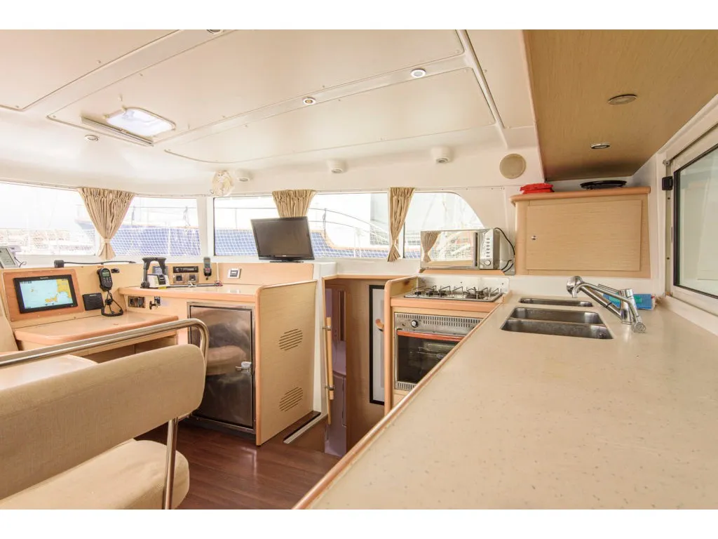 Galley of Enjala, a Lagoon 440 catamaran at San Vincenzo, Italy