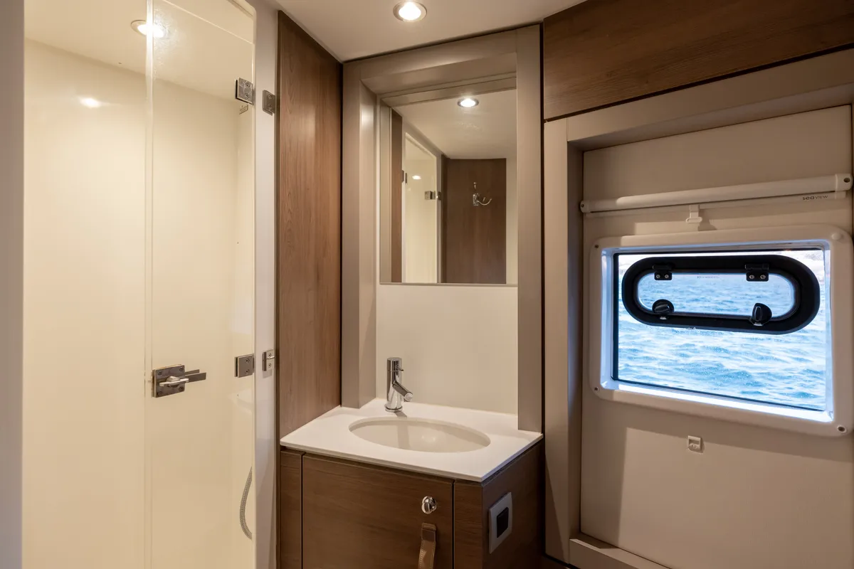 Head on Maritina, a Bali 4.4 catamaran at Parikia, Greece