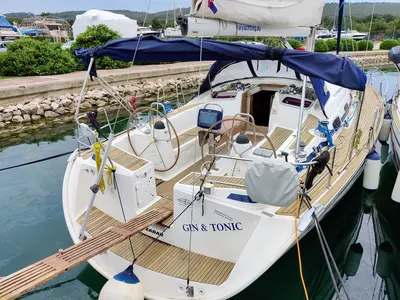 Deck of Gin & Tonic, a Bavaria 47 Cruiser sailboat at Općina Sukošan, Croatia