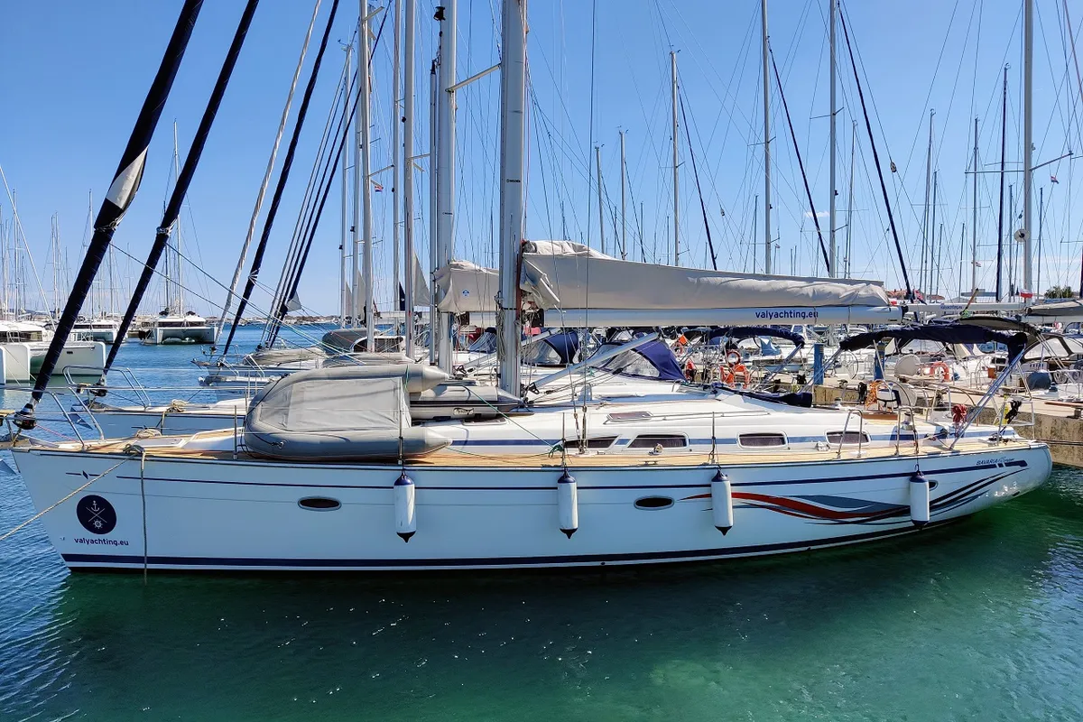 Exterior view of Gin & Tonic, a Bavaria 47 Cruiser sailboat at Općina Sukošan, Croatia