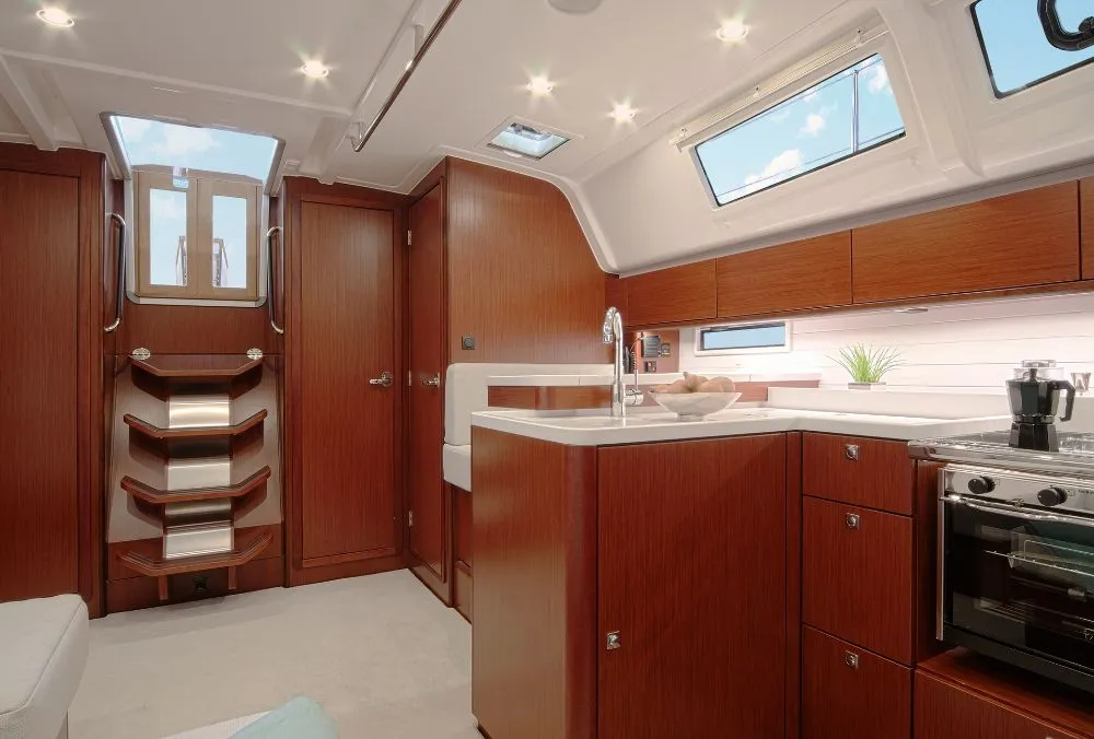 Galley of Alice, a Bavaria Cruiser 51 sailboat at Municipal Unit of Rhodes, Greece