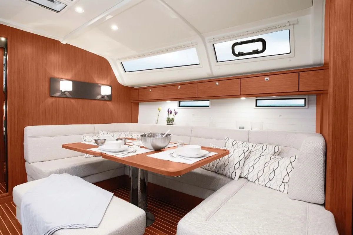 Salon of Alice, a Bavaria Cruiser 51 sailboat at Municipal Unit of Rhodes, Greece