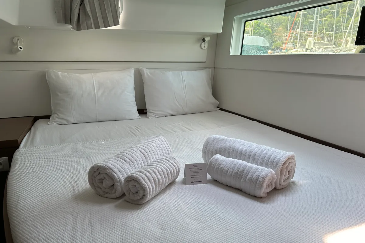 Cabin on Mithra, a Lagoon 40 catamaran at Fethiye, Turkey