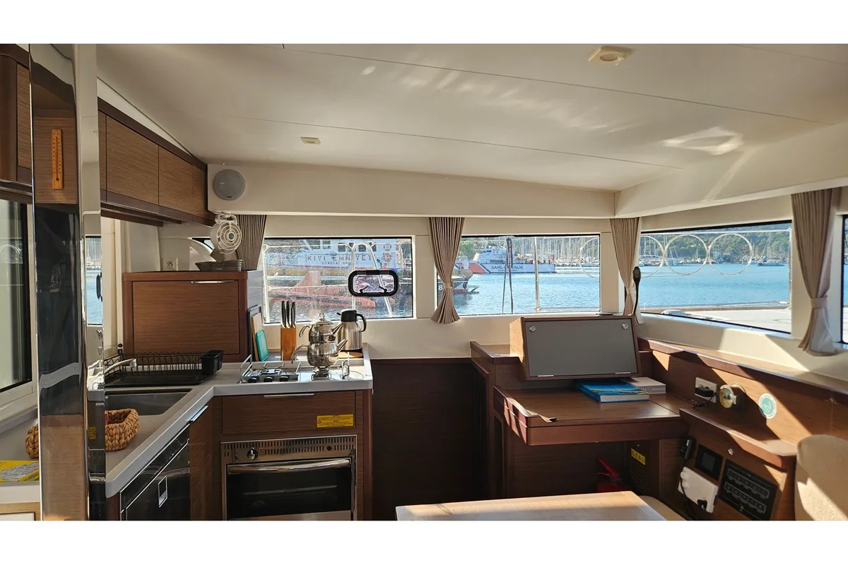 Galley of Mithra, a Lagoon 40 catamaran at Fethiye, Turkey