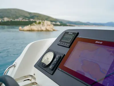 Cockpit of Vesper, a Lagoon 42 catamaran at Seget Donji, Croatia