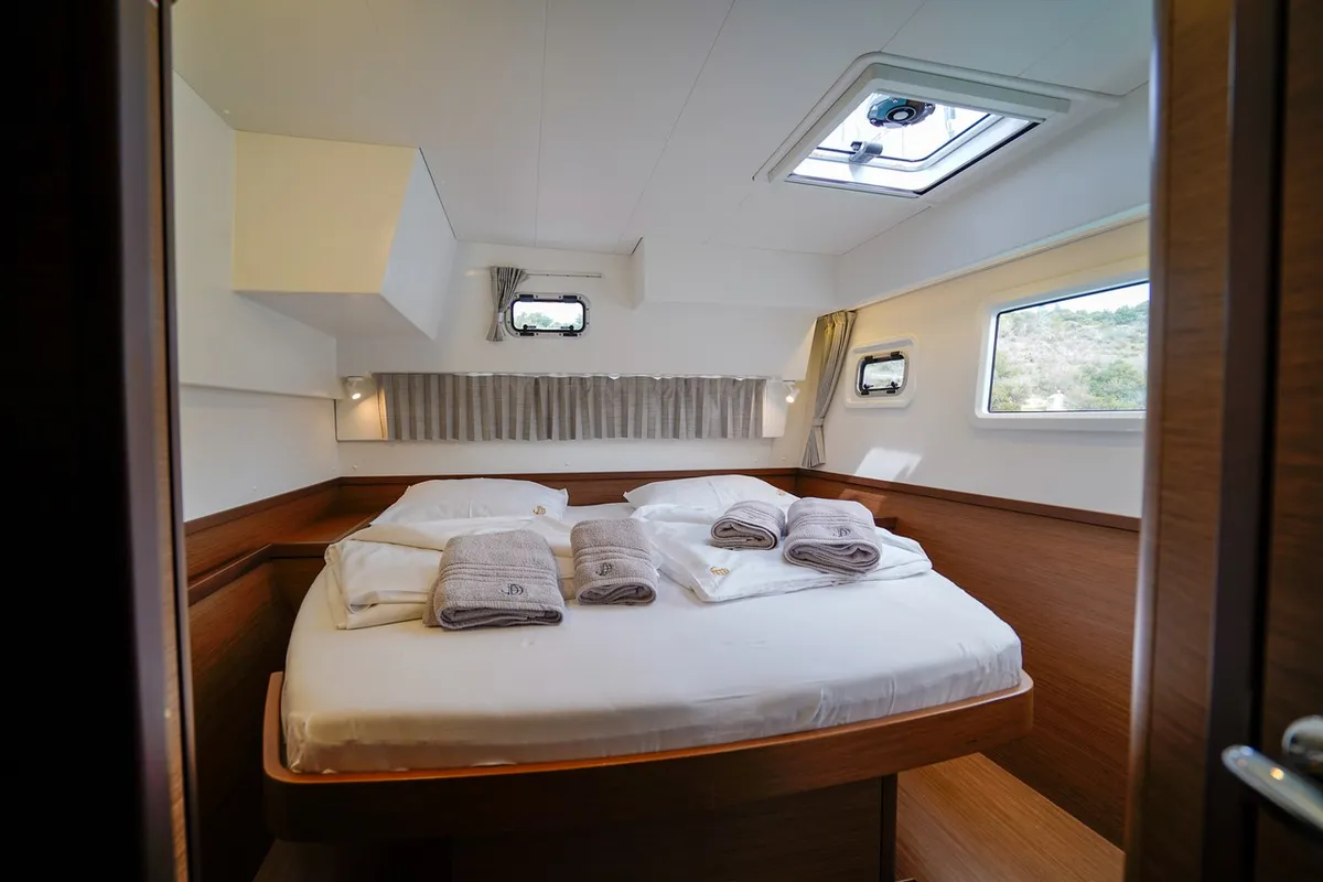 Cabin on Vesper, a Lagoon 42 catamaran at Seget Donji, Croatia