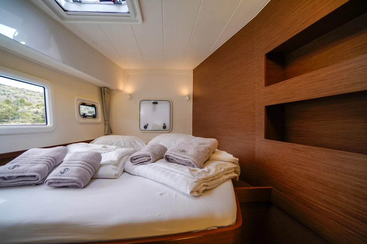 Cabin on Vesper, a Lagoon 42 catamaran at Seget Donji, Croatia