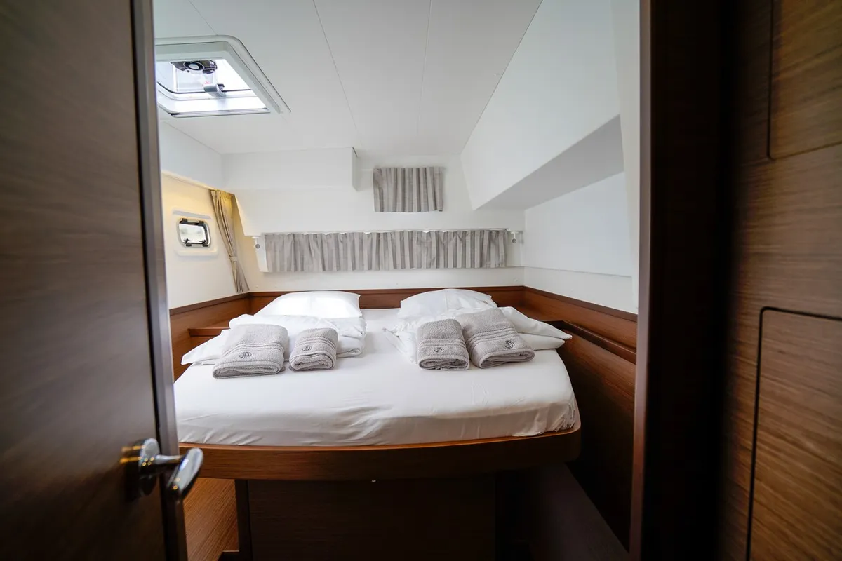 Cabin on Vesper, a Lagoon 42 catamaran at Seget Donji, Croatia