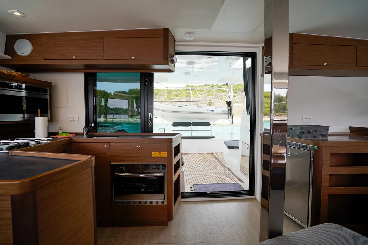 Galley of Vesper, a Lagoon 42 catamaran at Seget Donji, Croatia