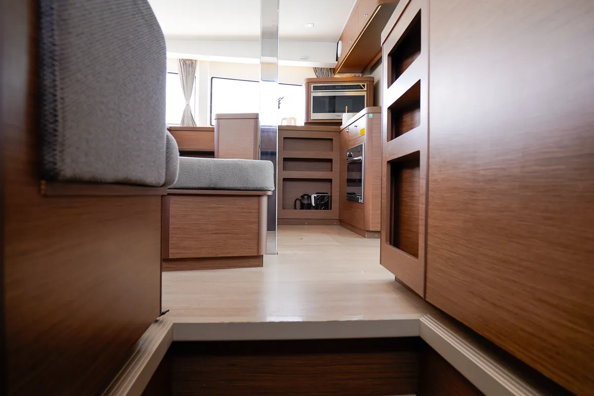 Salon of Vesper, a Lagoon 42 catamaran at Seget Donji, Croatia