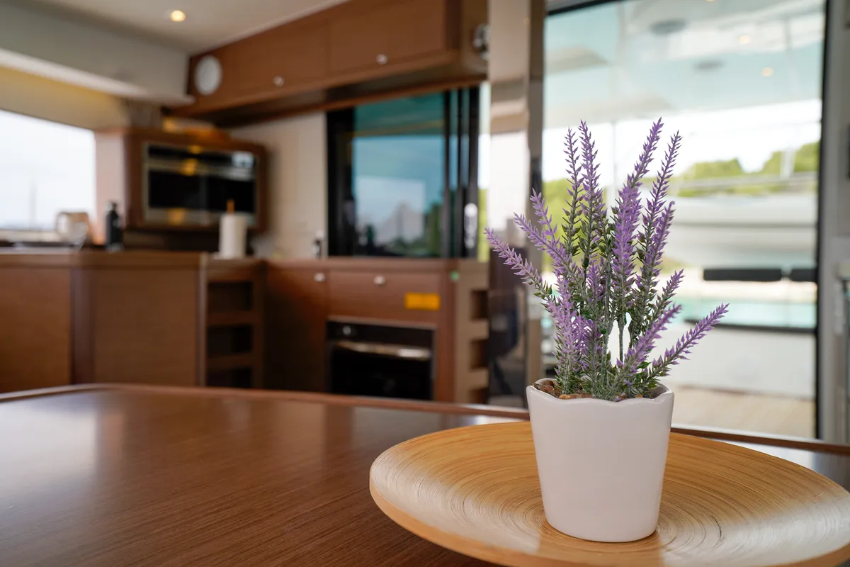Salon of Vesper, a Lagoon 42 catamaran at Seget Donji, Croatia