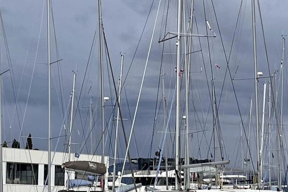 Exterior view of Vesper, a Lagoon 42 catamaran at Seget Donji, Croatia