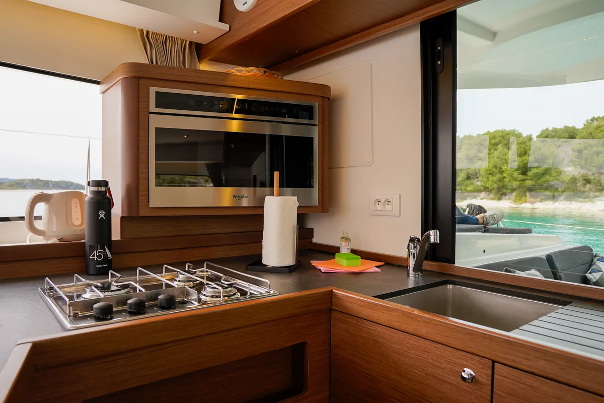 Galley of Vesper, a Lagoon 42 catamaran at Seget Donji, Croatia