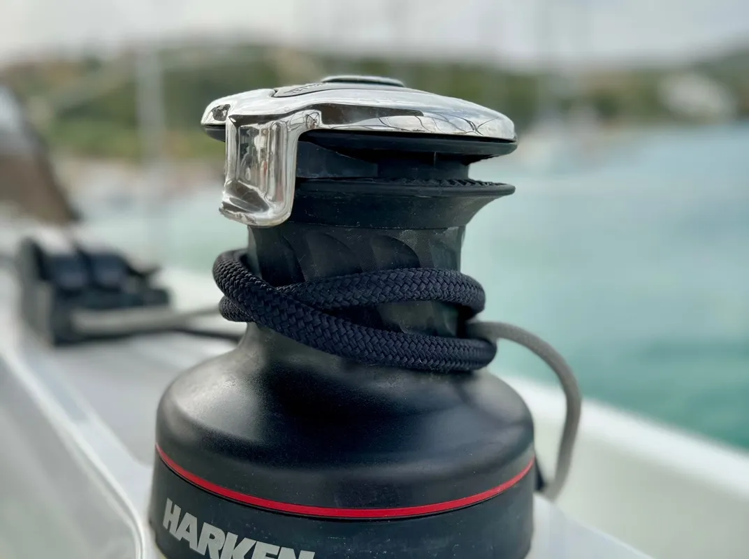 LUCIA, a Jeanneau Sun Odyssey 410 sailboat at Municipal Unit of Lefkada, Greece