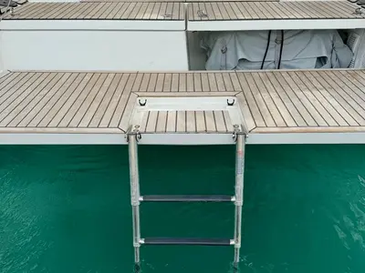 Deck of LUCIA, a Jeanneau Sun Odyssey 410 sailboat at Municipal Unit of Lefkada, Greece