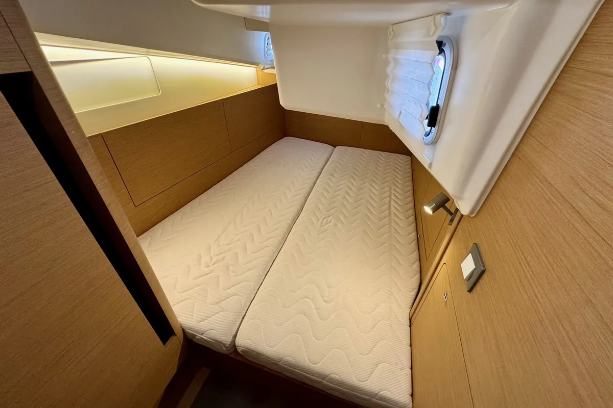 Cabin on LUCIA, a Jeanneau Sun Odyssey 410 sailboat at Municipal Unit of Lefkada, Greece