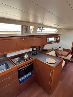 Galley of Fata Morgana, a Beneteau Oceanis 41 sailboat at Kos, Greece