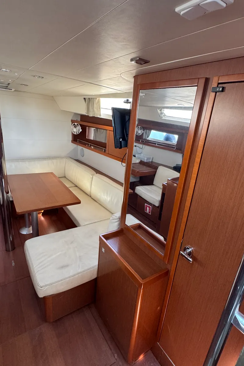 Salon of Fata Morgana, a Beneteau Oceanis 41 sailboat at Kos, Greece