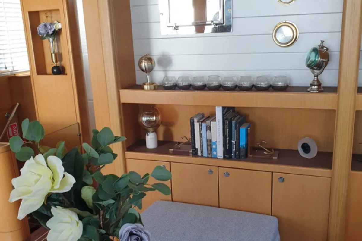 Troy Explorer, a Chung Hwa Boat Building Co. Ltd Trawler 77 motor yacht at Bodrum, Turkey