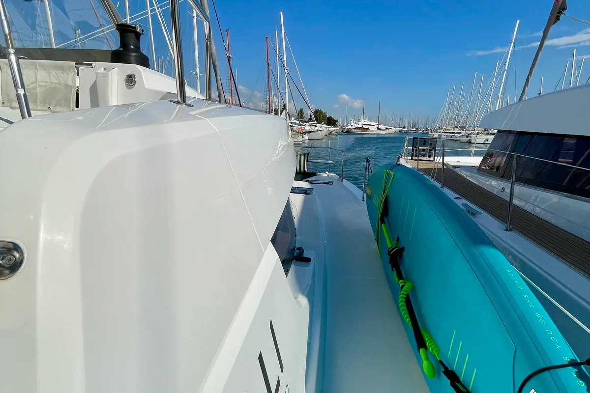 Romar VI, a Bali 4.6 catamaran at Athens, Greece