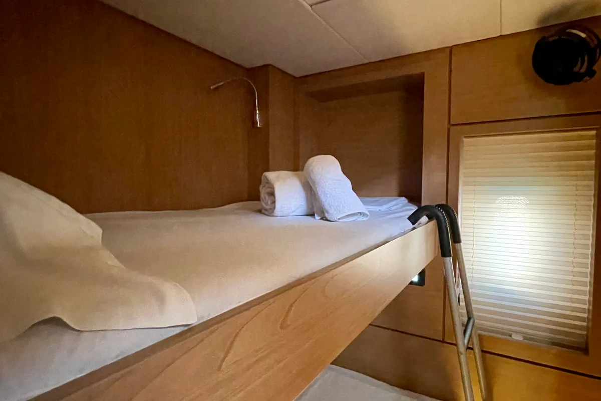 Cabin on Romar VI, a Bali 4.6 catamaran at Athens, Greece