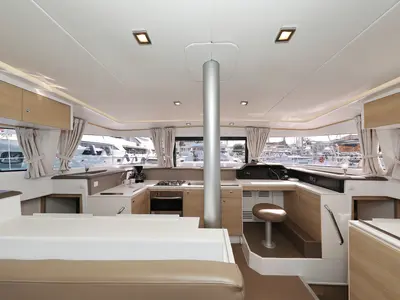 Galley of Escape I, a Bali 4.1 catamaran at Grad Trogir, Croatia