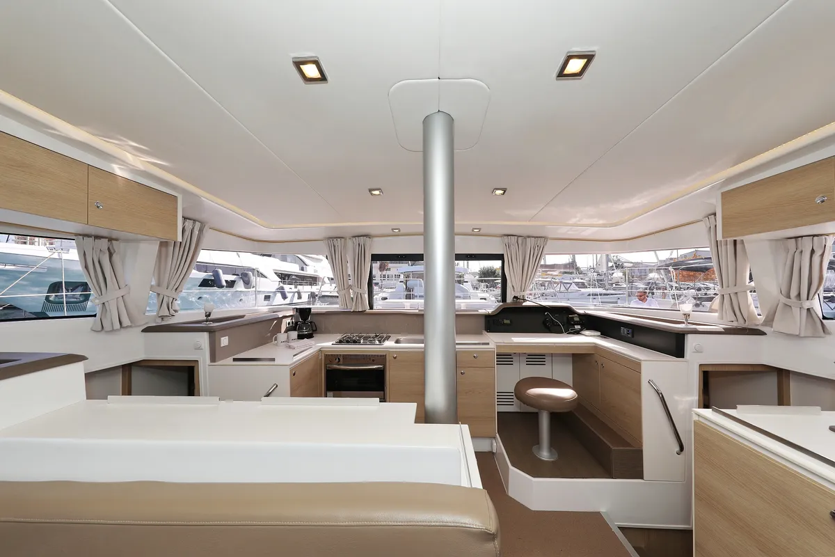 Galley of Escape I, a Bali 4.1 catamaran at Grad Trogir, Croatia