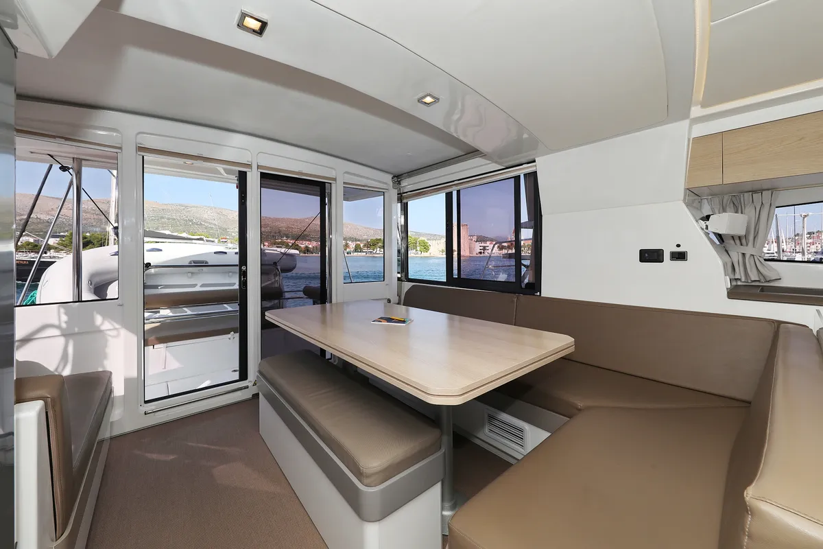 Salon of Escape I, a Bali 4.1 catamaran at Grad Trogir, Croatia