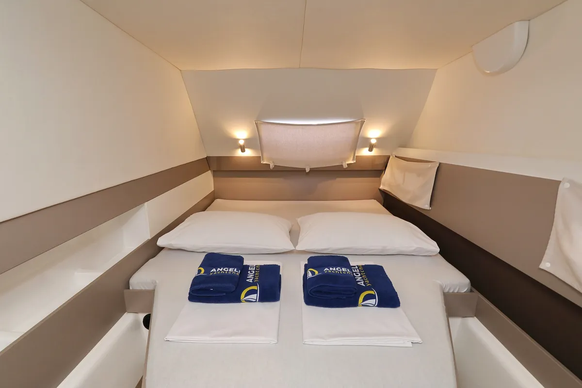 Cabin on Escape I, a Bali 4.1 catamaran at Grad Trogir, Croatia