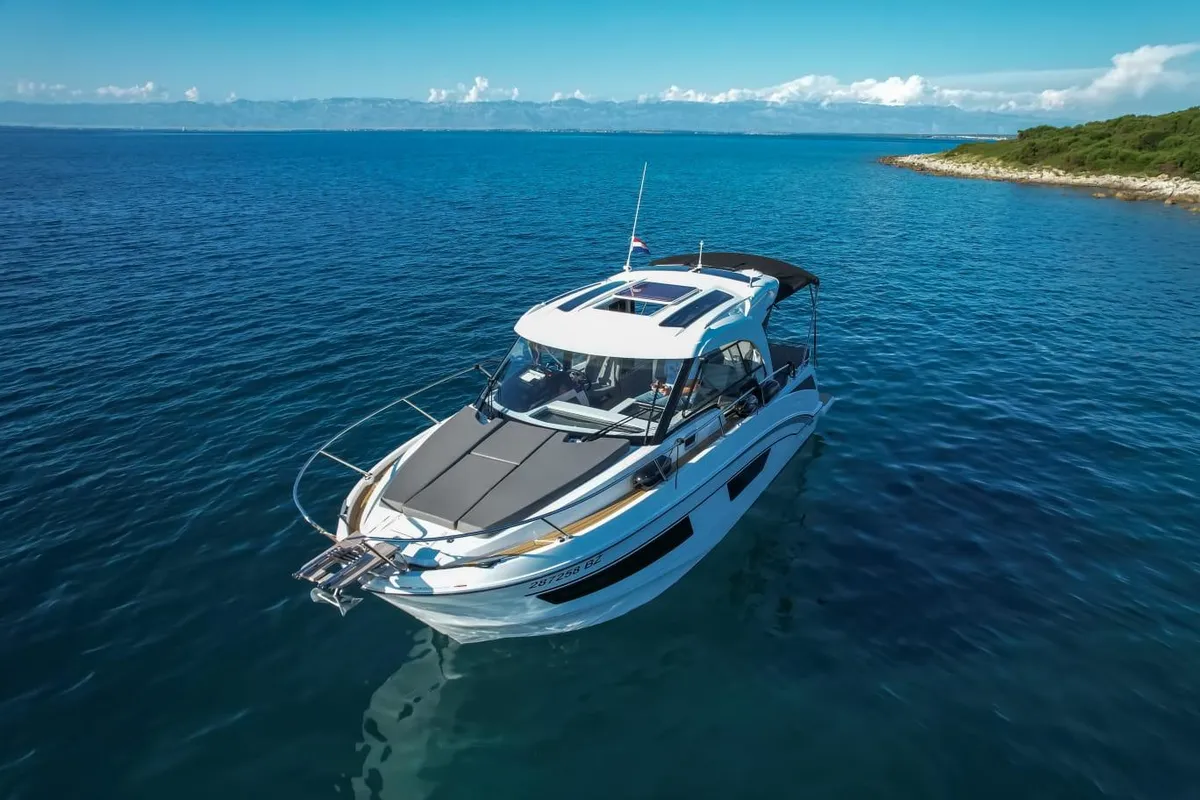 Exterior view of M & N, a Beneteau Antares 9 OB motorboat at Zadar, Croatia