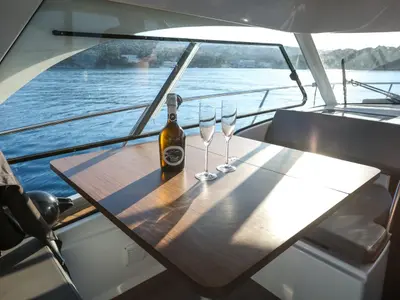 Salon of M & N, a Beneteau Antares 9 OB motorboat at Zadar, Croatia