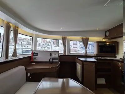 Salon of Orlan, a Lagoon 42 catamaran at Šibenik, Croatia