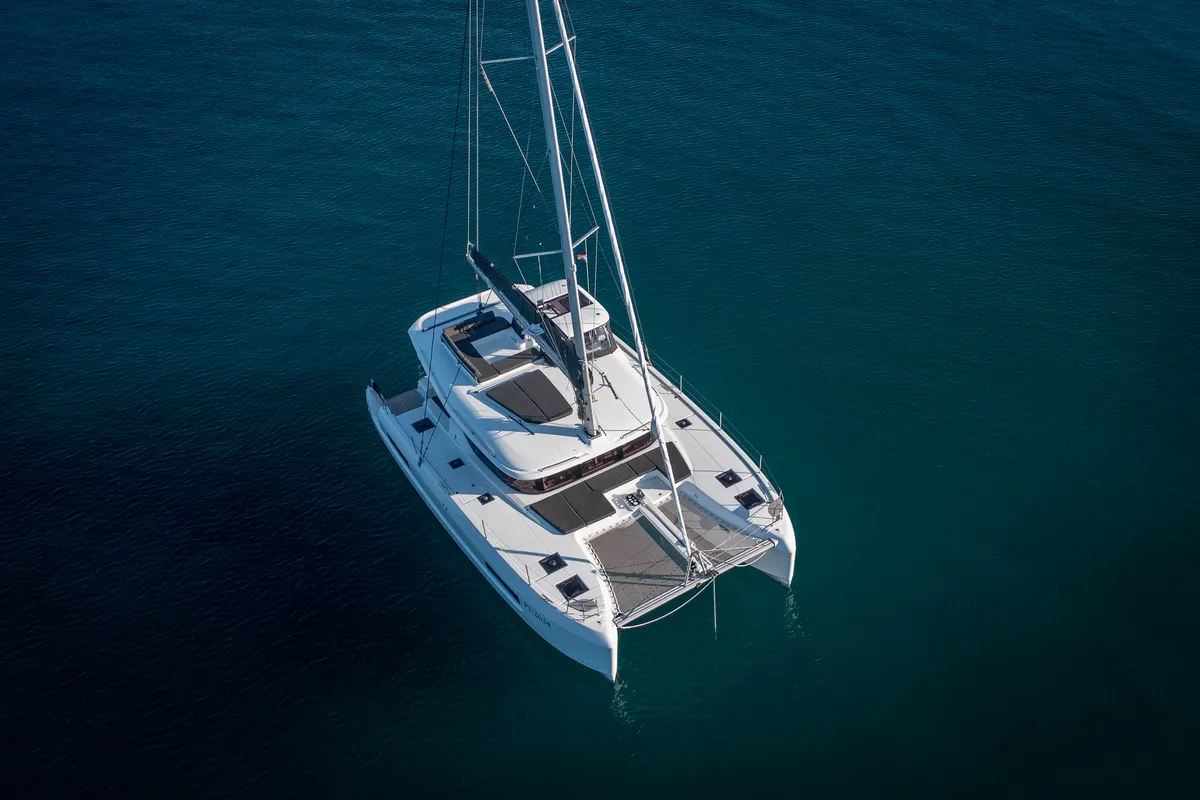 Exterior view of Maša, a Lagoon 43 catamaran at Seget Donji, Croatia
